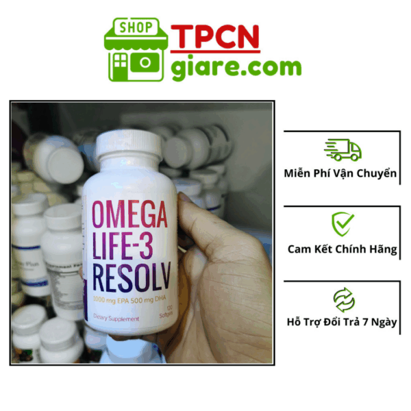 DẦU CÁ HỒI OMEGA LIFE 3 RESOLV UNICITY - LỌ 120 VIÊN