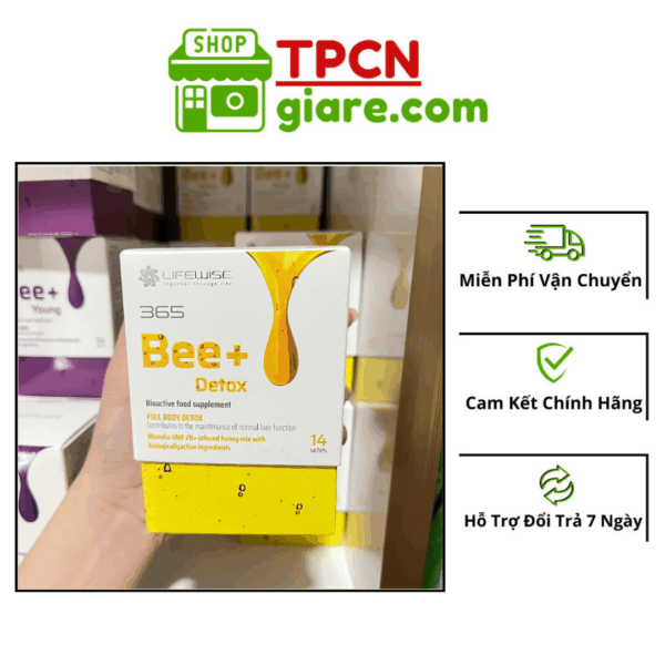 Lifewise 365 Bee+ Detox  Hỗ Trợ Tăng Cường Chức Năng Gan, Giải Độc Gan - Hộp 14 gói