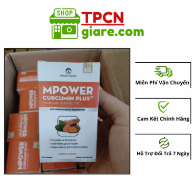 Viên Uống Mpower Curcumin Plus Nghệ Tươi Canada - Lọ 30 Viên