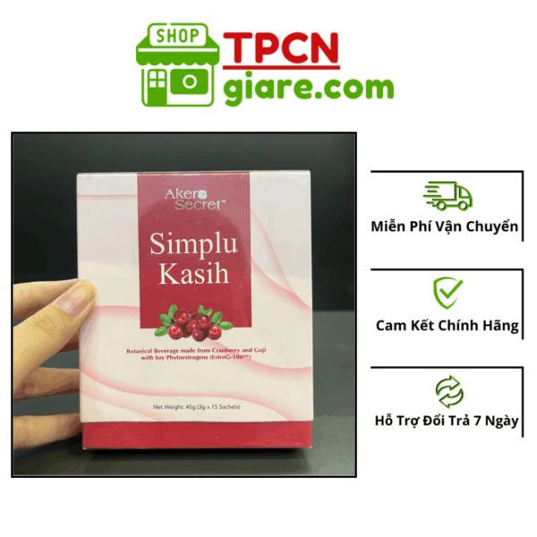 Simplu Kasih Akero hộp 15 gói - Giải pháp tối ưu cân bằng nội tiết tố nữ