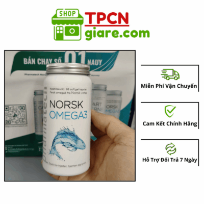 Viên Uống Dầu Cá Hồi Và Cá Tuyết Na Uy Norsk Omega 3 Pharmatech - Lọ 98 Viên